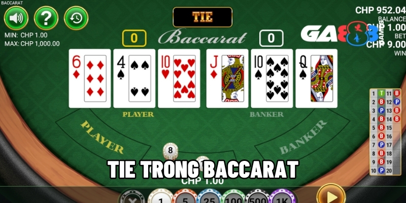 tie trong baccarat 1